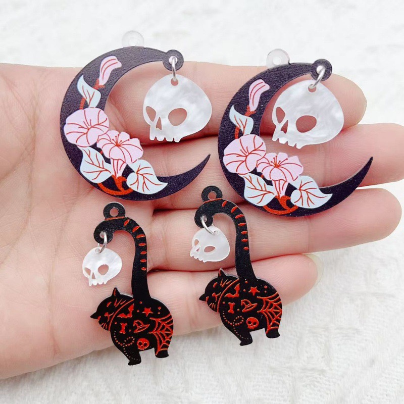 10pcs Halloween Acrylic Ghost  - Earrings recension och pris