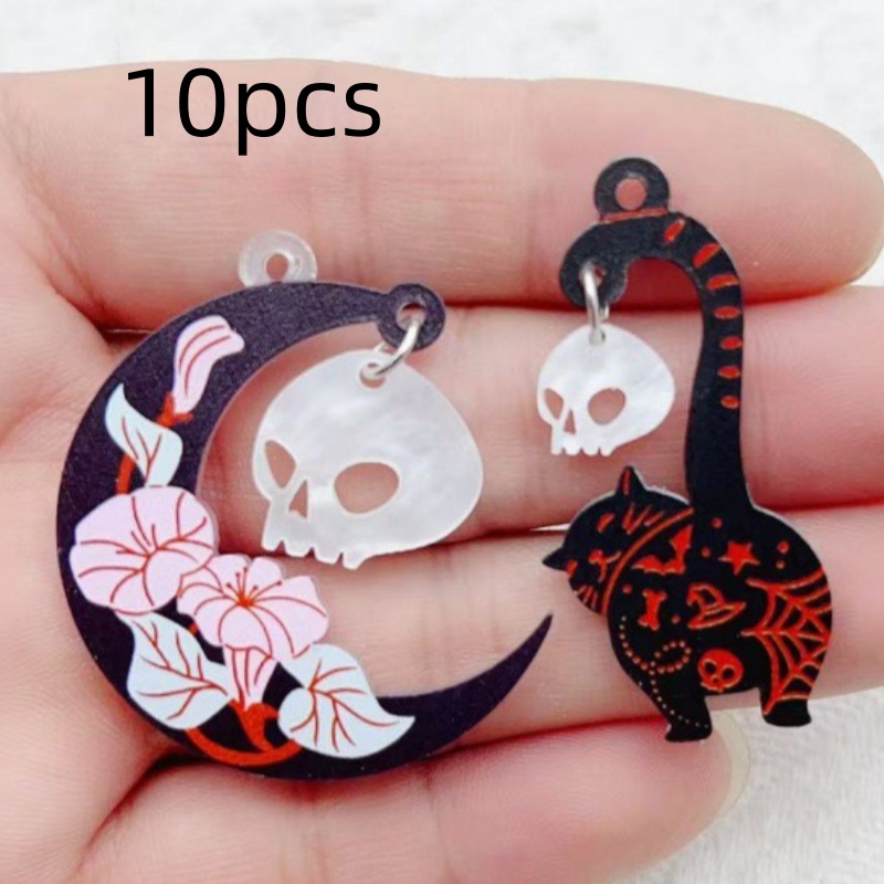 10pcs Halloween Acrylic Ghost  - Earrings recension och pris