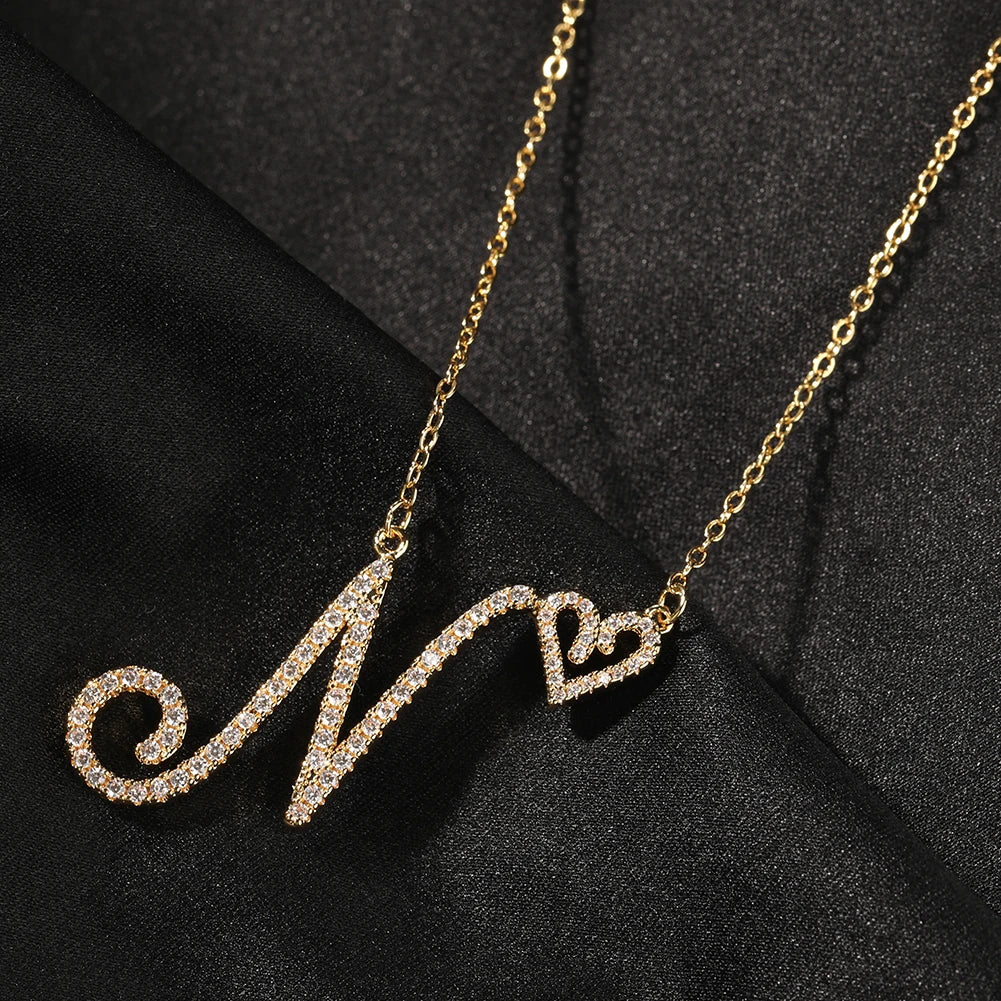 Personalized Script Initial Ne - Initial Letter Necklace 18K Gold recension och pris
