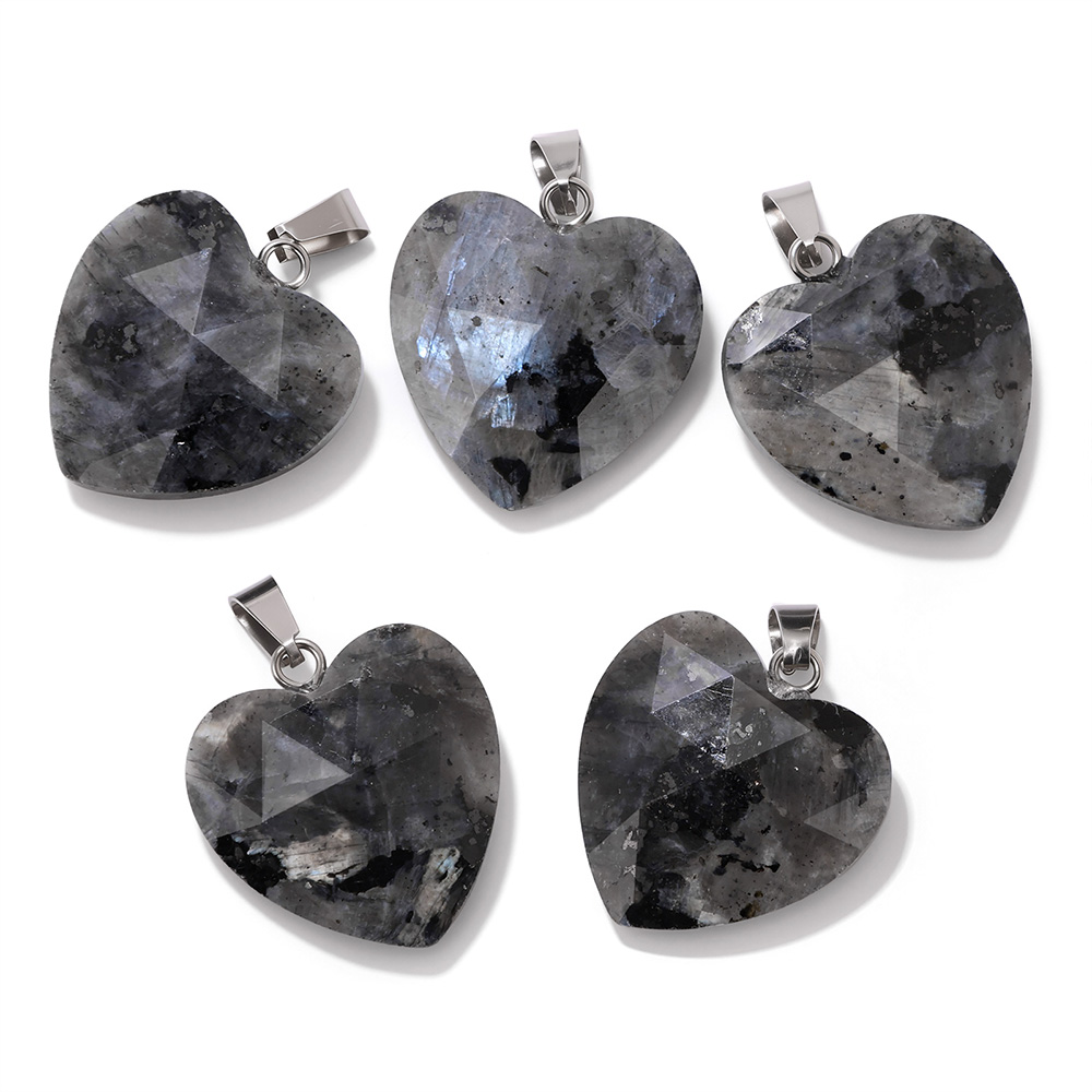 1PC 20mm Faceted Heart Pendant - Crystal Pendant Necklace Natural Stone recension och pris