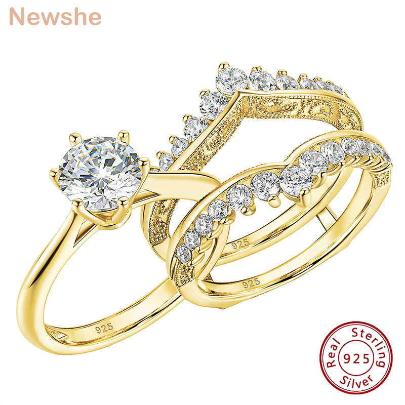Newshe 14k Yellow Gold Plated  - Moissanite Engagement Ring 1 Carat recension och pris