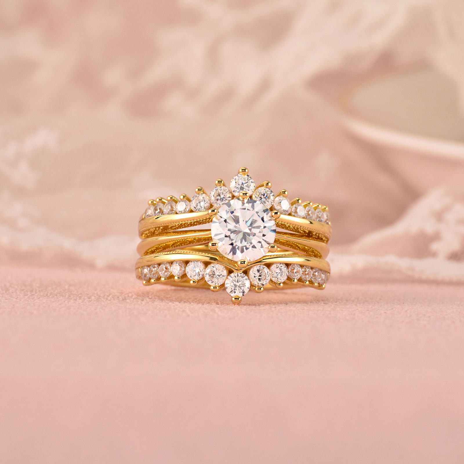 Newshe 14k Yellow Gold Plated  - Moissanite Engagement Ring 1 Carat recension och pris