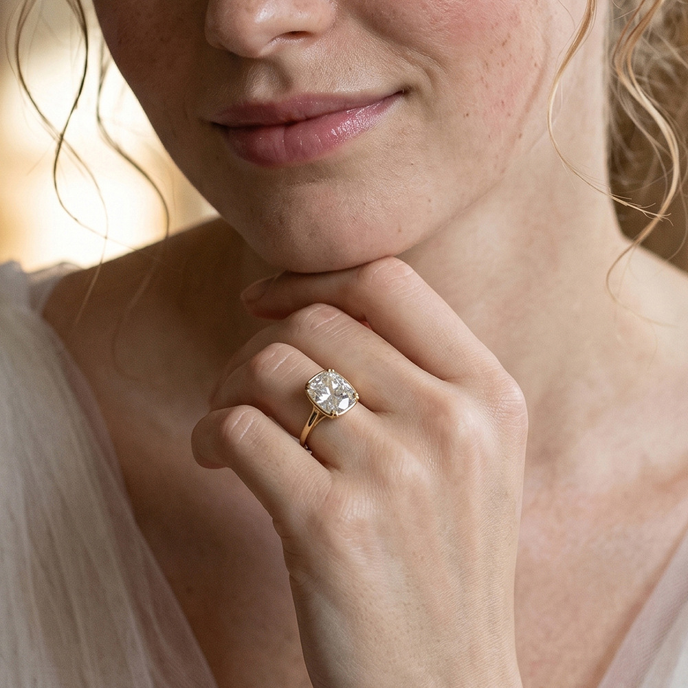 S925 Sterling Silver 1 Carat S - Moissanite Engagement Ring 1 Carat recension och pris