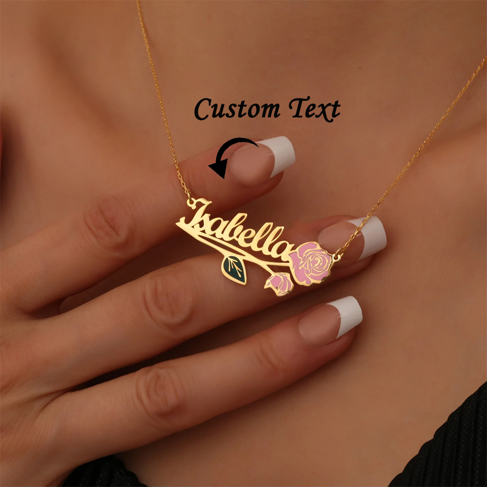 Personalized Colorfuls Birth F - Custom Name Necklace Stainless Steel recension och pris