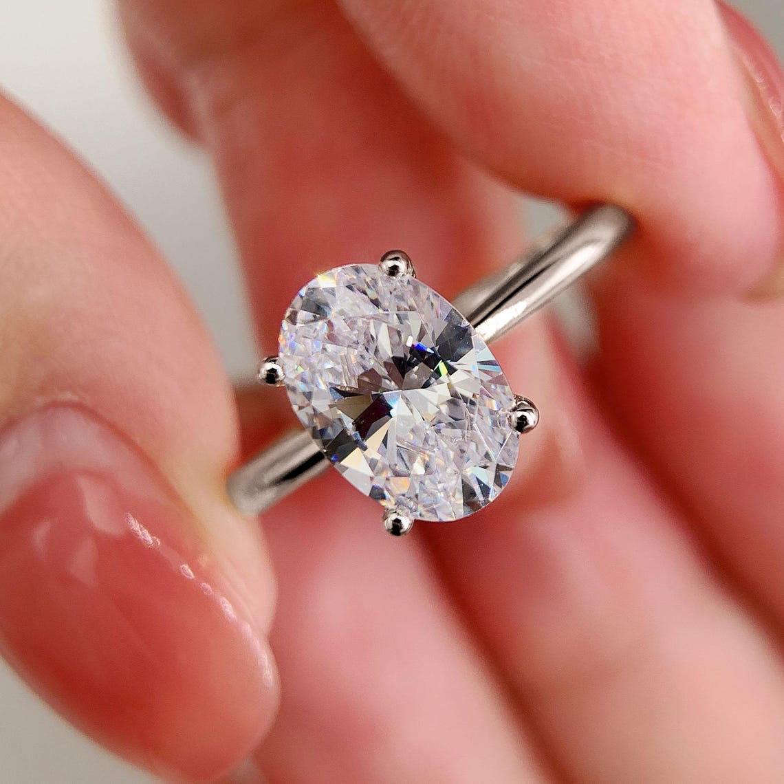 1/2/3 Carat Oval Cut Moissanit - Moissanite Engagement Ring 1 Carat recension och pris