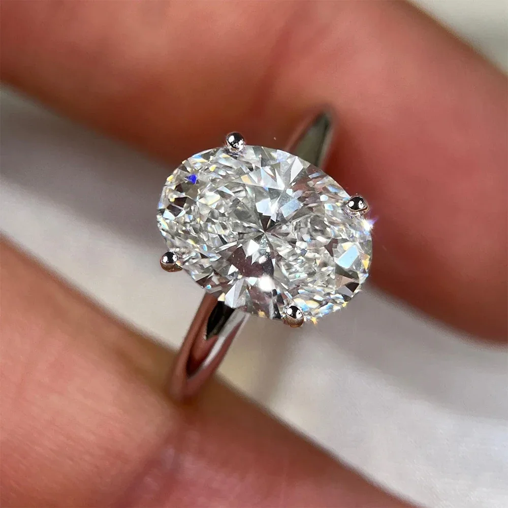 1/2/3 Carat Oval Cut Moissanit - Moissanite Engagement Ring 1 Carat recension och pris