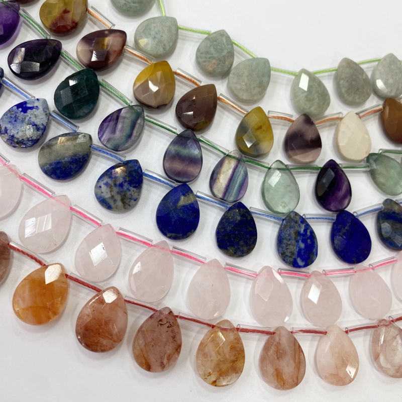 13x18mm Faceted Teardrop Natur - Crystal Pendant Necklace Natural Stone recension och pris