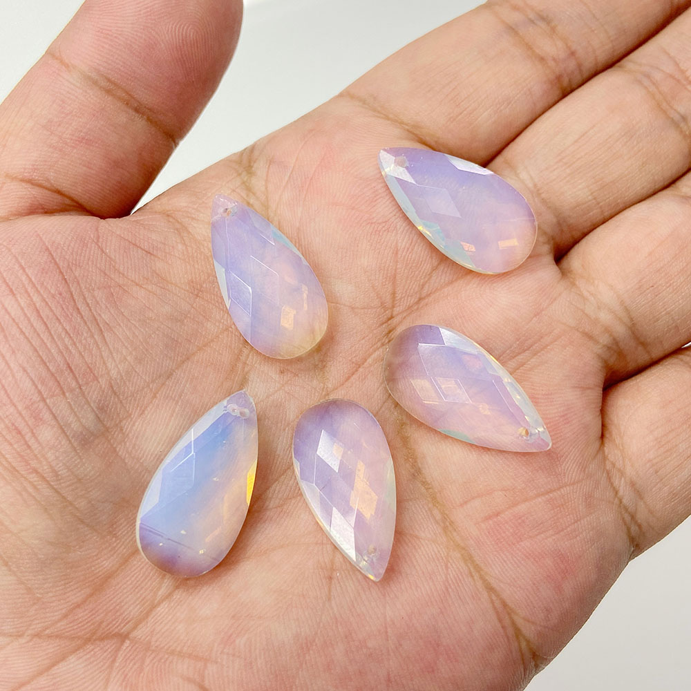 2pcs 13*25mm Long Water Drop S - Crystal Pendant Necklace Natural Stone recension och pris