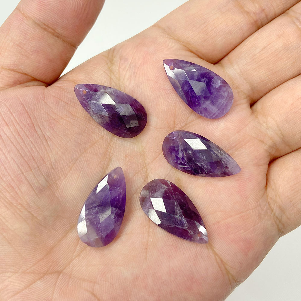 2pcs 13*25mm Long Water Drop S - Crystal Pendant Necklace Natural Stone recension och pris
