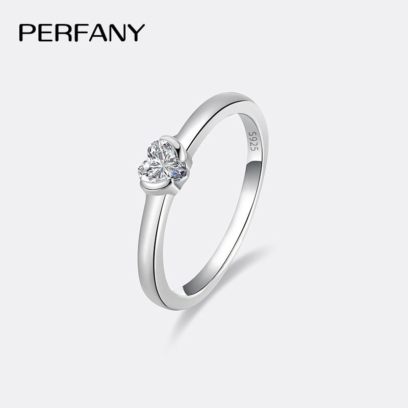 PERFANY 0.3CT Heart Cut Moissa - Moissanite Engagement Ring 1 Carat recension och pris