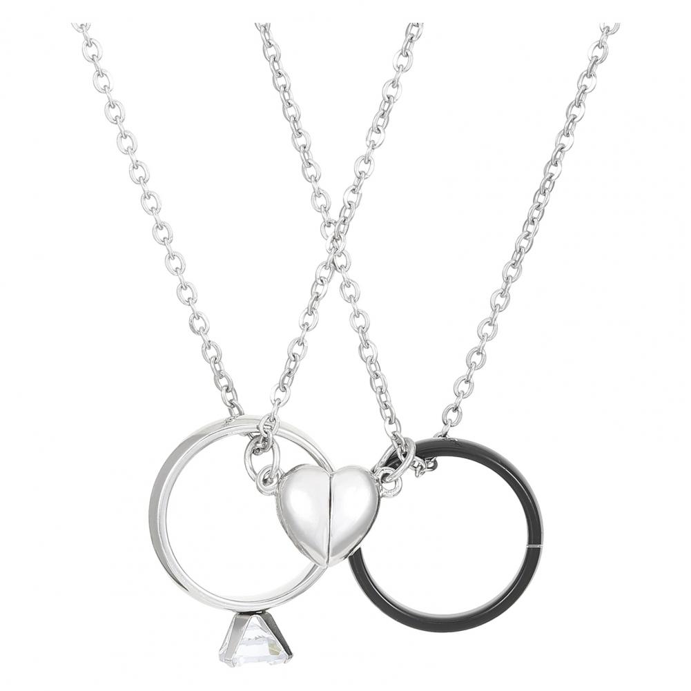 Ring Pendant Necklace Love Mag - Magnetic Couple Matching Necklaces recension och pris