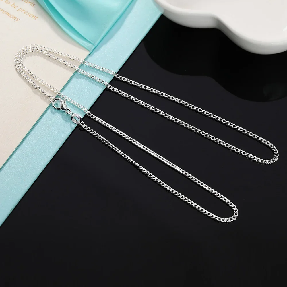 40-75cm 925 Sterling Silver Cl - 925 Sterling Silver Chain Necklace Men recension och pris