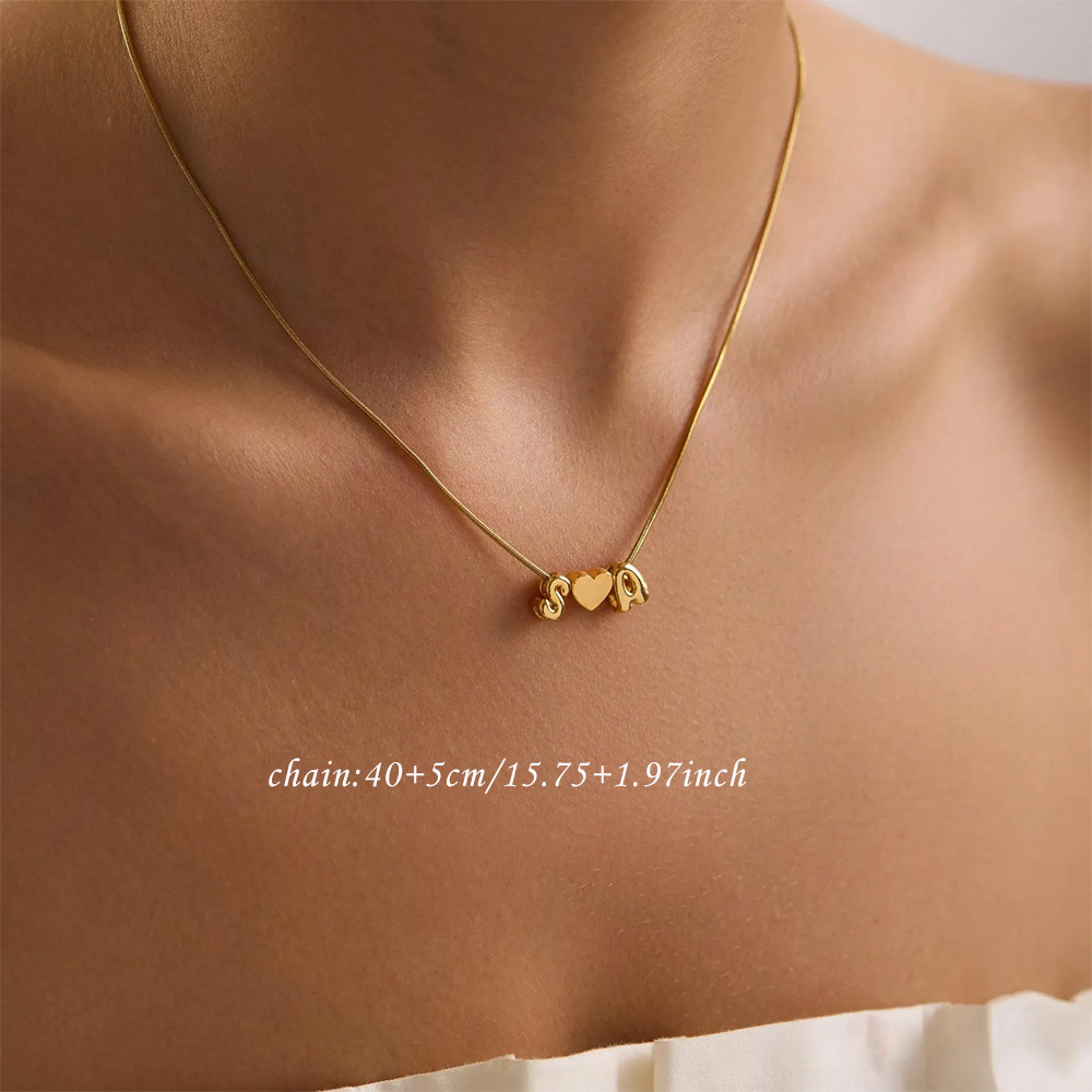 Custom Two Initial Name 3d Bub - Custom Name Necklace Stainless Steel recension och pris