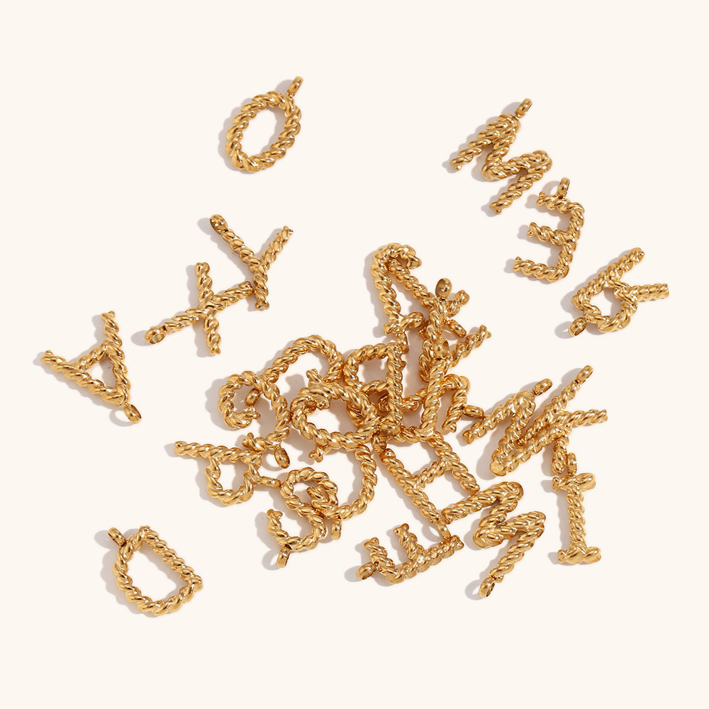 Personalized 3d Letter Necklac - Initial Letter Necklace 18K Gold recension och pris