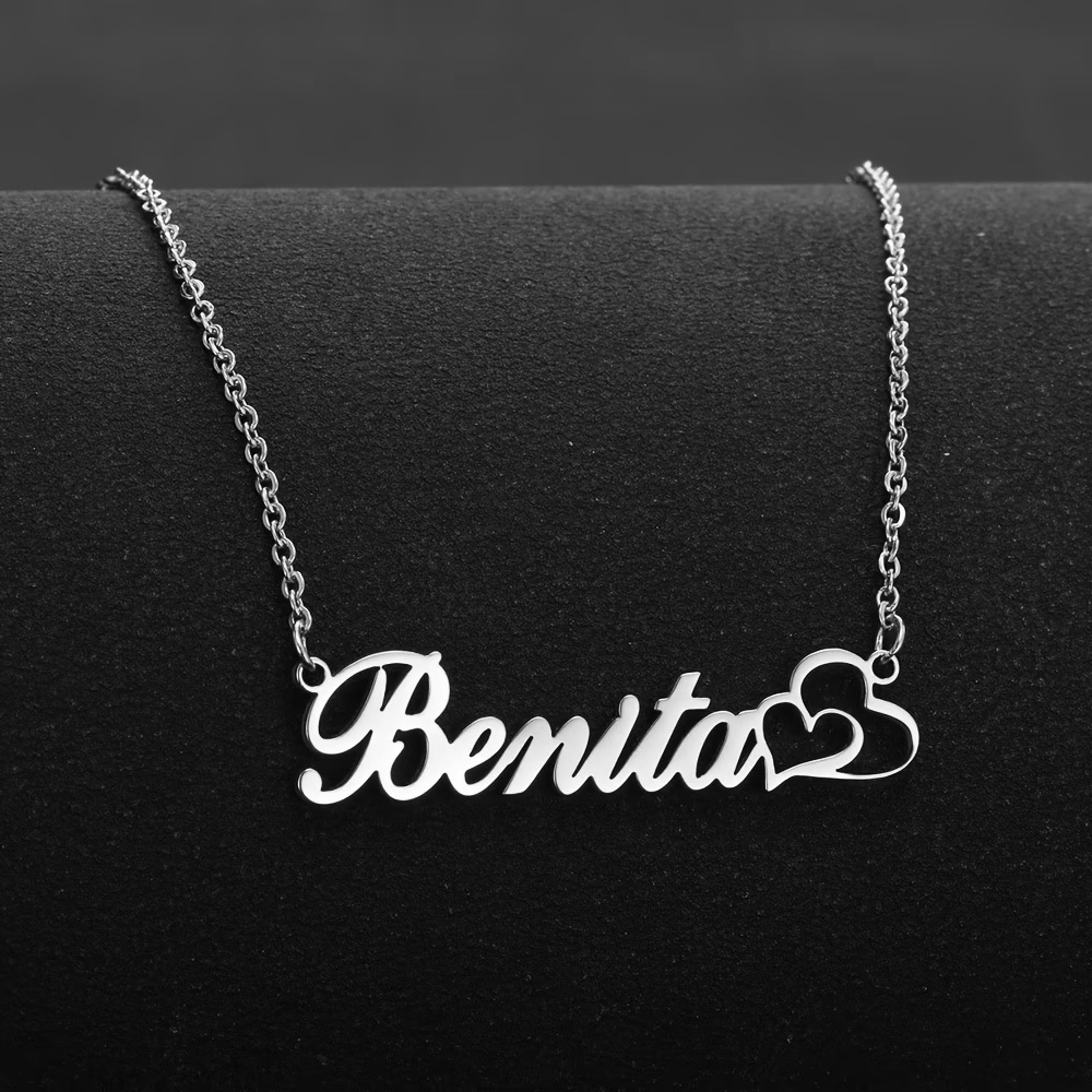 Personalized Double Heart Cust - Custom Name Necklace Stainless Steel recension och pris