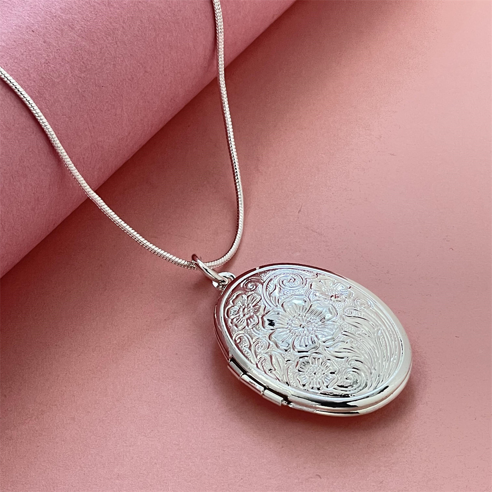 925 Silver Snake Necklace Oval - 925 Sterling Silver Chain Necklace Men recension och pris