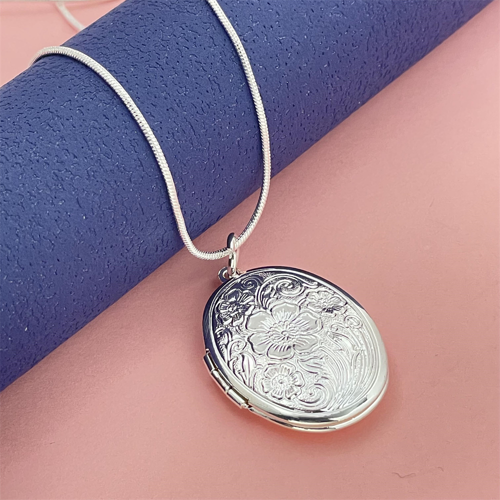 925 Silver Snake Necklace Oval - 925 Sterling Silver Chain Necklace Men recension och pris