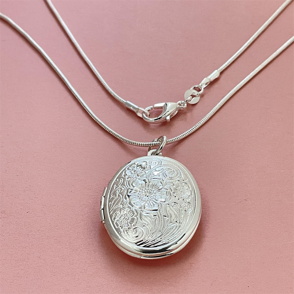 925 Silver Snake Necklace Oval - 925 Sterling Silver Chain Necklace Men recension och pris