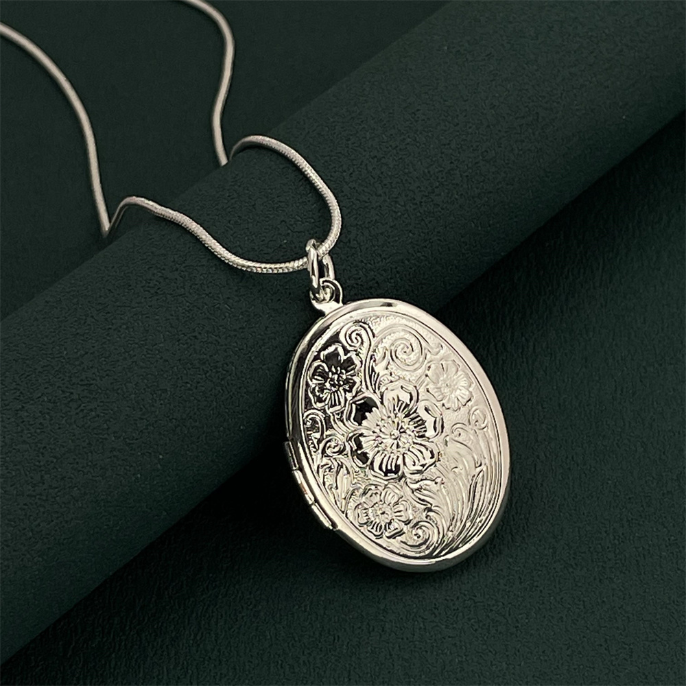 925 Silver Snake Necklace Oval - 925 Sterling Silver Chain Necklace Men recension och pris