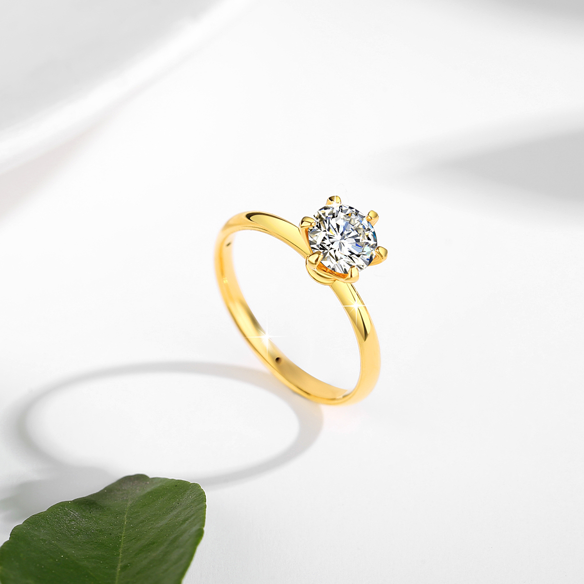 Real Gold 18K Moissanite Rings - Moissanite Engagement Ring 1 Carat recension och pris